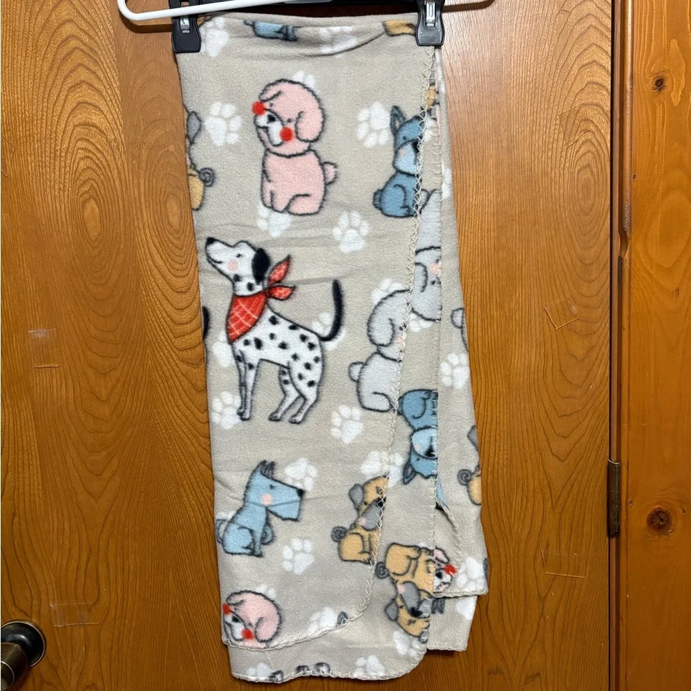 Cozy Dog Patterned Fleece Blanket